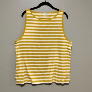 NWT J Crew Yellow & White Striped Tank